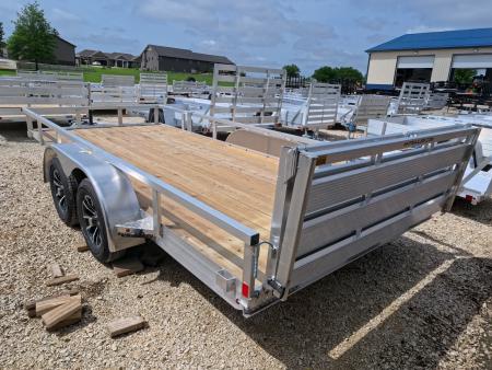 New 2026 H&H Trailers 82 x 16 Aluminum Rail Side Utility Trailer with 7K GVWR, Tandem Axles and Spare Tire Mount