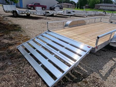 New 2026 H&H Trailers 82 x 16 Aluminum Rail Side Utility Trailer with 7K GVWR, Tandem Axles and Spare Tire Mount