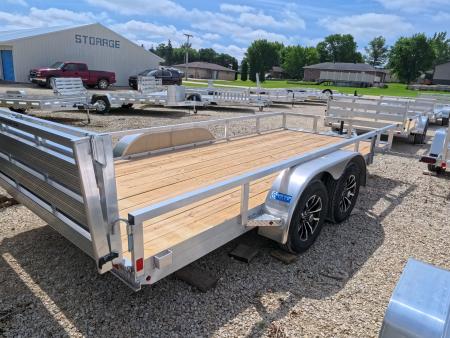 New 2026 H&H Trailers 82 x 16 Aluminum Rail Side Utility Trailer with 7K GVWR, Tandem Axles and Spare Tire Mount