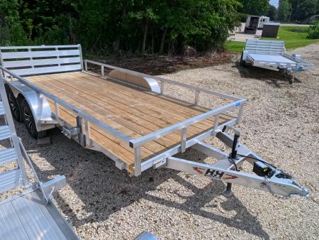 New 2026 H&H Trailers 82 x 16 Aluminum Rail Side Utility Trailer with 7K GVWR, Tandem Axles and Spare Tire Mount
