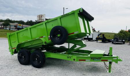 New 2026 Top Hat Trailers DX140-83X14( 3FT SIDES) LIME GREEN Dump Trailer