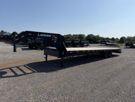 Used 2022 Lamar 102" x 30' 14k Gooseneck Flatbed Trailer