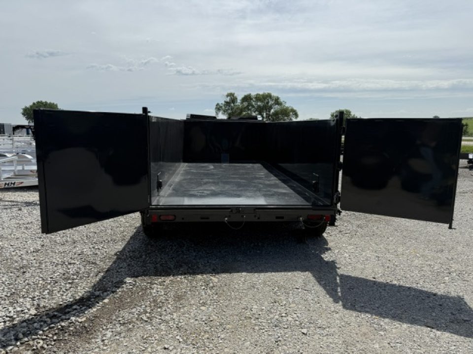 New 2026 Hillcrest Charcoal 7'x16' 21k Triple Axle Gooseneck 40" Side Dump Trailer