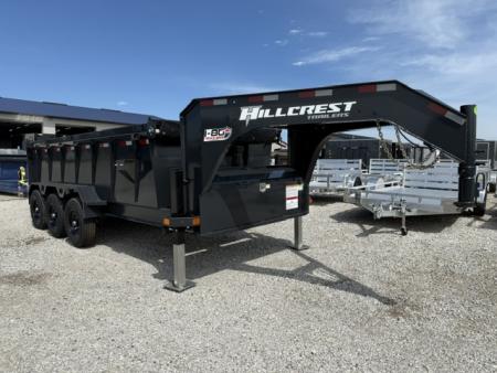 New 2026 Hillcrest Charcoal 7'x16' 21k Triple Axle Gooseneck 40  Side Dump Trailer