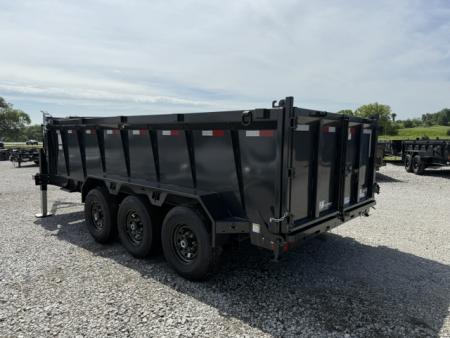 New 2026 Hillcrest Charcoal 7'x16' 21k Triple Axle Gooseneck 40" Side Dump Trailer