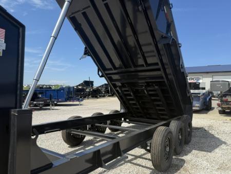 New 2026 Hillcrest Charcoal 7'x16' 21k Triple Axle Gooseneck 40" Side Dump Trailer