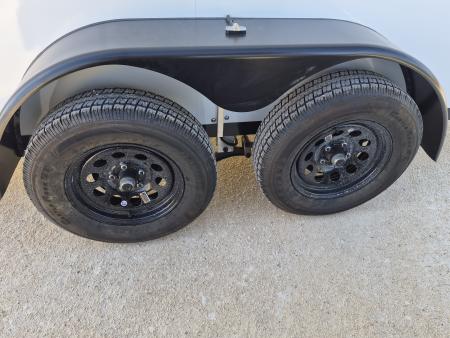 New 2026 Cell-Tech Trailers 7x14 7K White Enclosed Trailer w/ Blackout Pkg