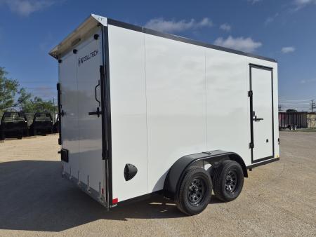 New 2026 Cell-Tech Trailers 7x14 7K White Enclosed Trailer w/ Blackout Pkg