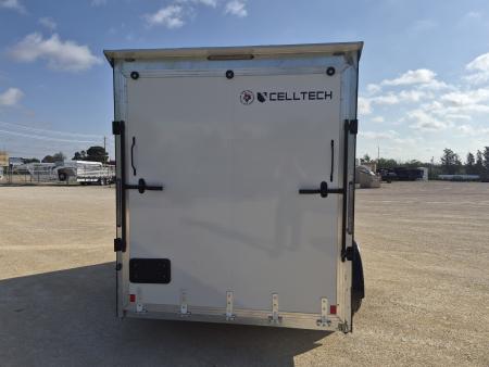 New 2026 Cell-Tech Trailers 7x14 7K White Enclosed Trailer w/ Blackout Pkg