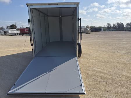 New 2026 Cell-Tech Trailers 7x14 7K White Enclosed Trailer w/ Blackout Pkg