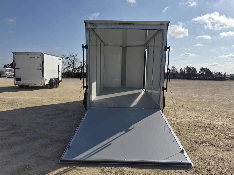 New 2026 Cell-Tech Trailers 7x14 7K White Enclosed Trailer w/ Blackout Pkg