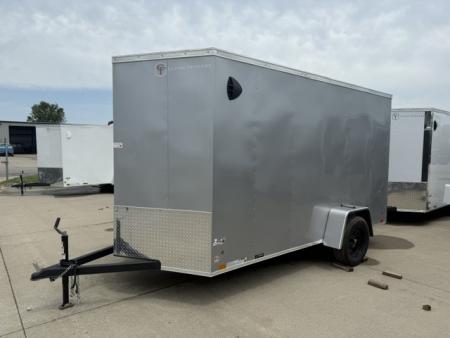 New 2026 Cross Silver 6'x12 3k Beta Flat Top V-Nose Enclosed Cargo Trailer
