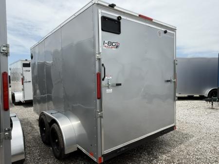 New 2026 Cross Silver 7'x14' 7k Beta Flat Top V-Nose Enclosed Cargo Trailer