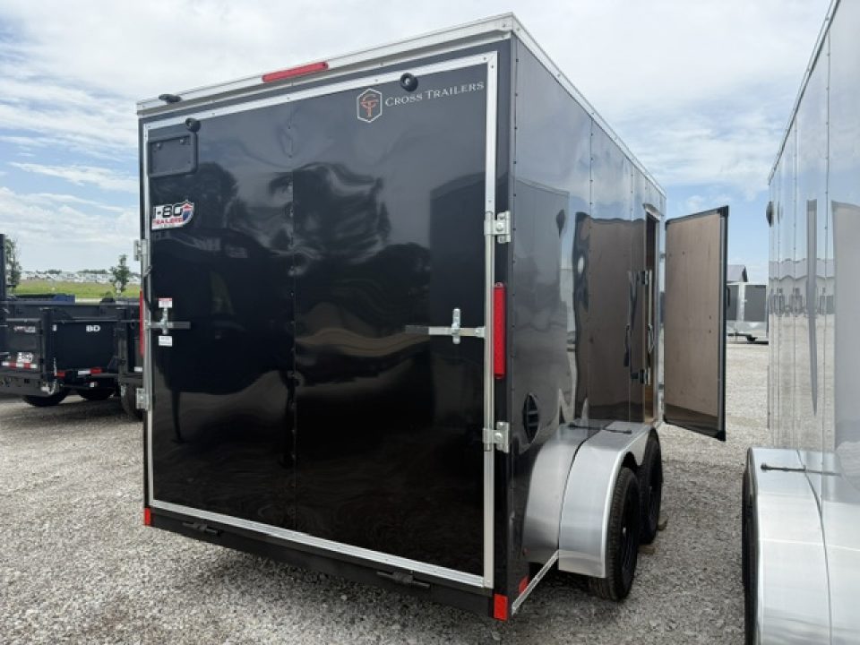 New 2026 Cross Charcoal 7'x16' 7k Beta Flat Top V-Nose Enclosed Cargo Trailer