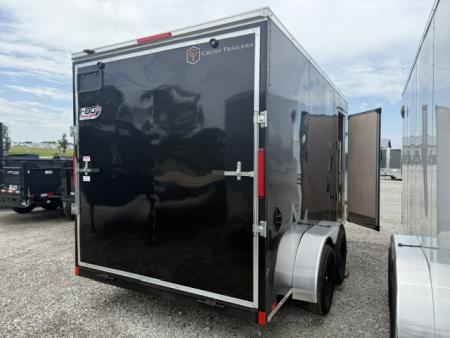 New 2026 Cross Charcoal 7'x16' 7k Beta Flat Top V-Nose Enclosed Cargo Trailer