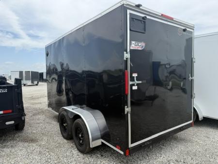 New 2026 Cross Charcoal 7'x16' 7k Beta Flat Top V-Nose Enclosed Cargo Trailer