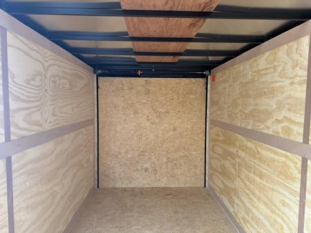 New 2026 Cross Charcoal 7'x16' 7k Beta Flat Top V-Nose Enclosed Cargo Trailer