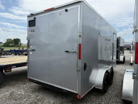 New 2026 Cross Silver 7'x16' 7k Beta Flat Top V-Nose Enclosed Cargo Trailer