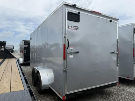 New 2026 Cross Silver 7'x16' 7k Beta Flat Top V-Nose Enclosed Cargo Trailer