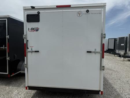 New 2026 Cross White 7'x16' 7k Beta Flat Top V-Nose Enclosed Cargo Trailer