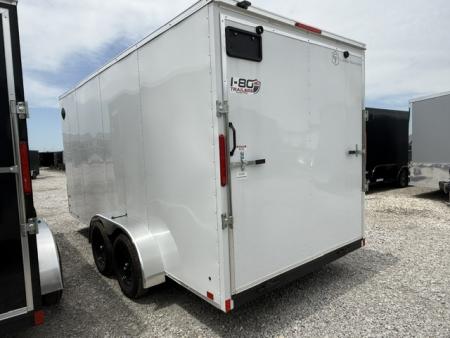 New 2026 Cross White 7'x16' 7k Beta Flat Top V-Nose Enclosed Cargo Trailer