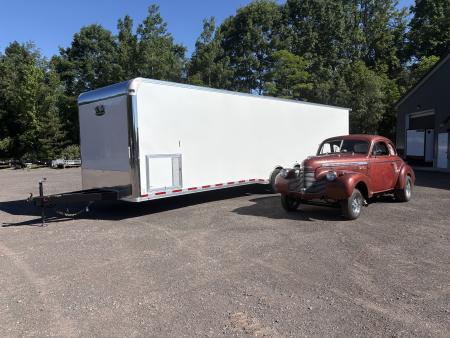 New 2026 Vintage Trailers 8.5x34 7'6" Interior Vector Car / Racing Trailer