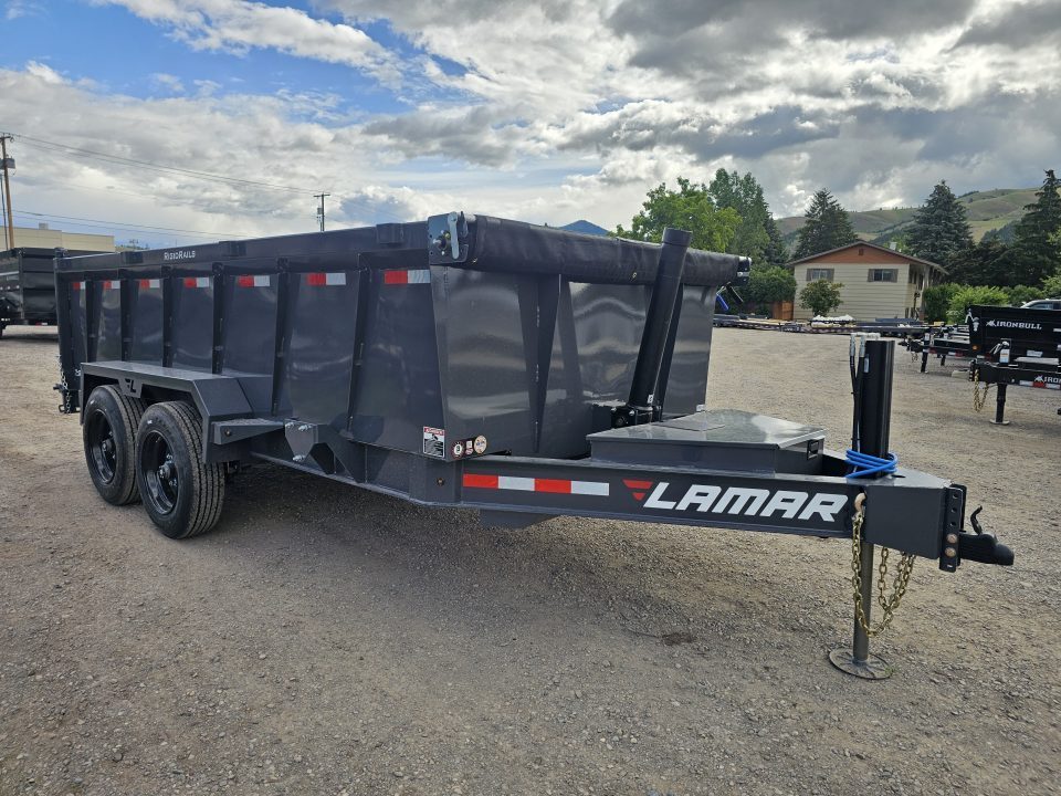 New 2026 Lamar 7x14 15.7k Dump Trailer w/Telescopic Hoist