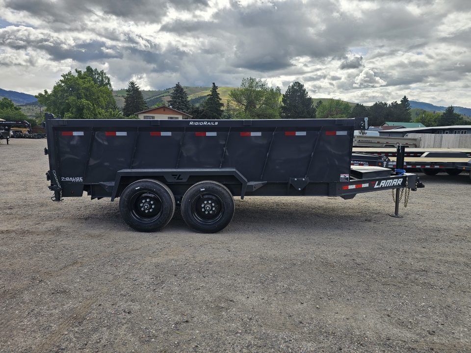 New 2026 Lamar 7x14 15.7k Dump Trailer w/Telescopic Hoist