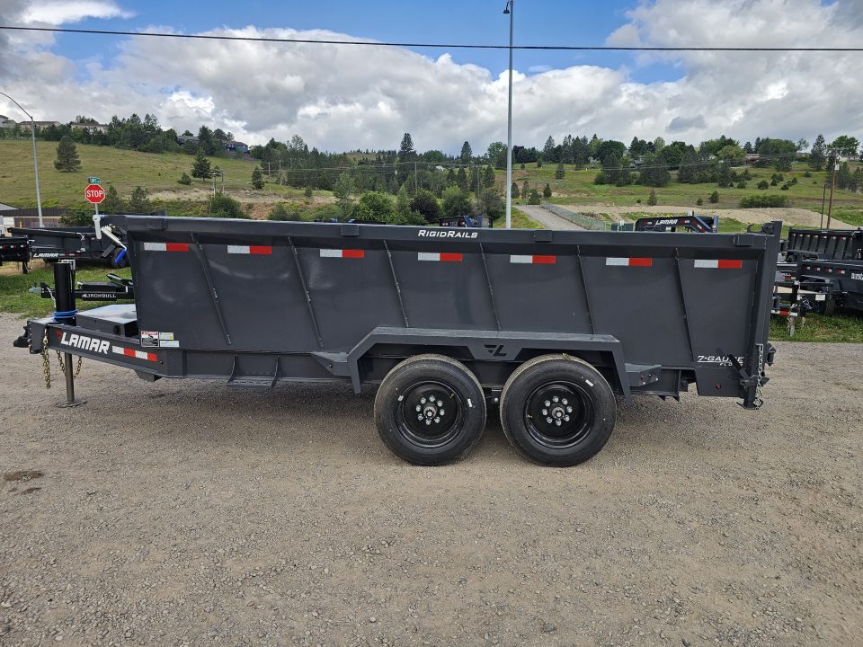 New 2026 Lamar 7x14 15.7k Dump Trailer w/Telescopic Hoist