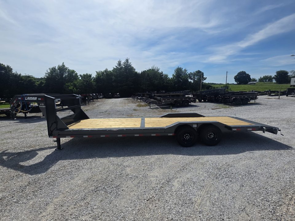 New 2026 Lamar Trailers 102 x 26 TANDEM GN CH W/ 2' DOVE/ SLIDE IN RAMPS/ DRIVE OVER FENDERS
