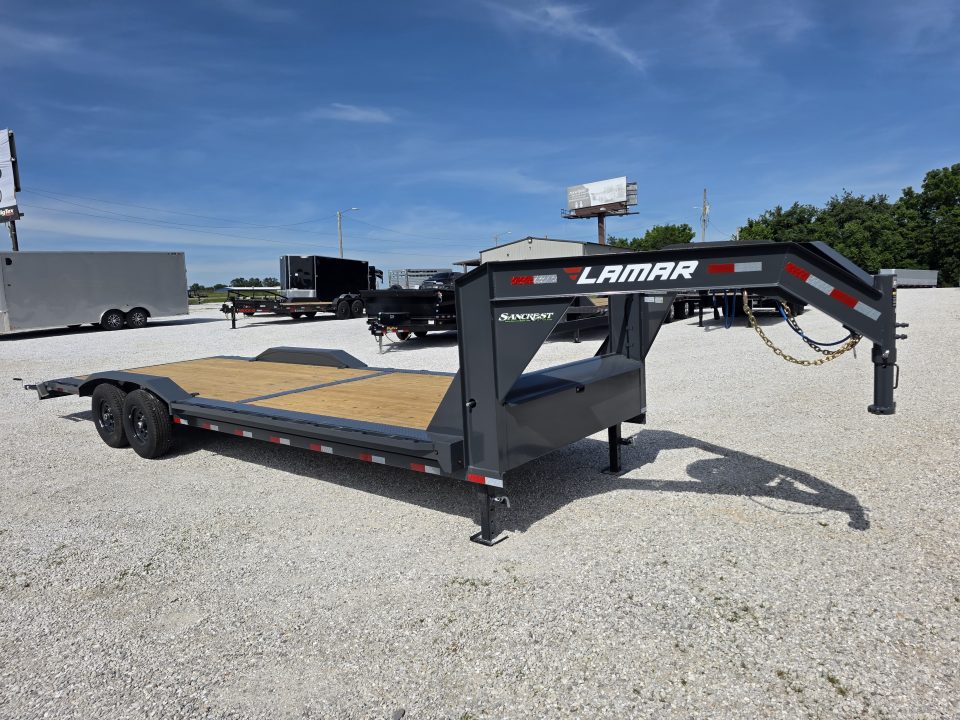 New 2026 Lamar Trailers 102 x 26 TANDEM GN CH W/ 2' DOVE/ SLIDE IN RAMPS/ DRIVE OVER FENDERS
