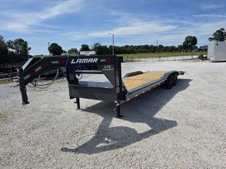 New 2026 Lamar Trailers 102 x 26 TANDEM GN CH W/ 2' DOVE/ SLIDE IN RAMPS/ DRIVE OVER FENDERS