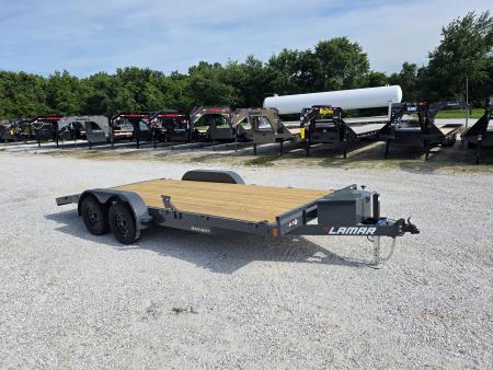 New 2026 Lamar Trailers 83 x 18 TANDEM CH W/ 2' DOVE/ SLIDE IN RAMPS/ TOOL BOX/ REMOVABLE FENDERS