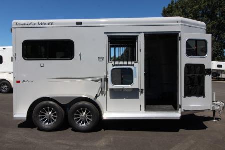 New 2027 Trails West Royale Plus Warmblood 2 Horse Trailer - Grey Paint - 2 Escape Doors - No Mangers