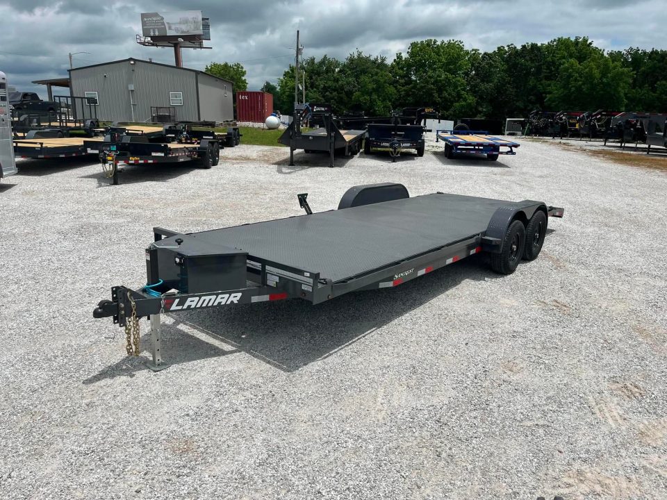 New 2026 Lamar Trailers 83 x 22 TANDEM CH W/ 2' DOVE/ SLIDE IN RAMPS/ REMOVABLE FENDERS/ STEEL FLOOR