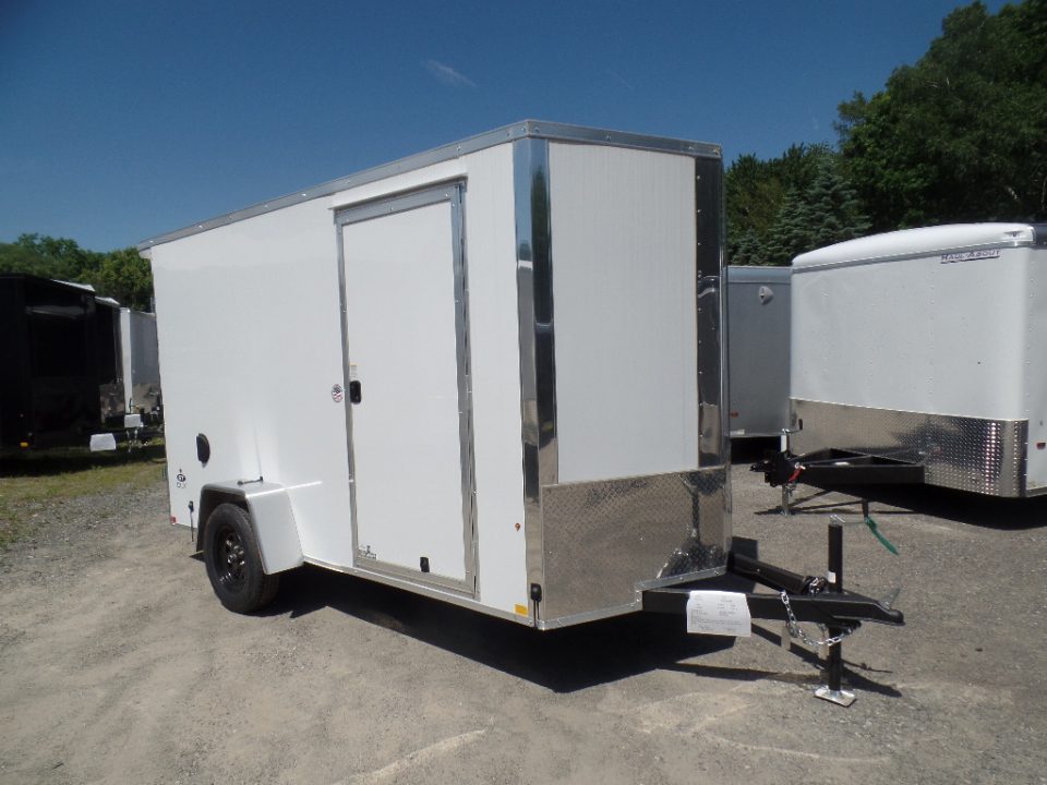 New 2027 Look Trailers White with Double Rear Doors 6X12 Element Model Cargo / Enclosed Trailer