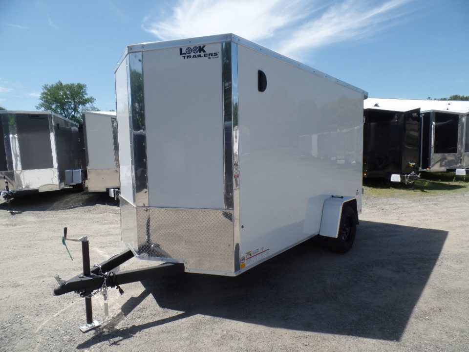 New 2027 Look Trailers White with Double Rear Doors 6X12 Element Model Cargo / Enclosed Trailer