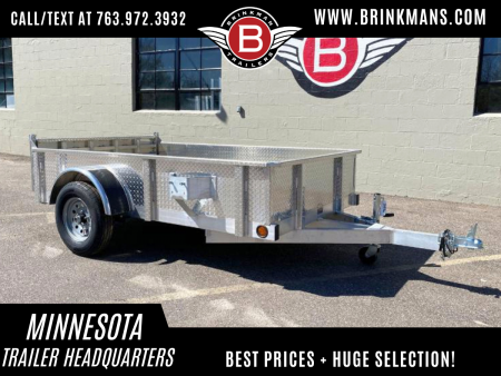New Quality Trophy 5x8 Aluminum Utility Trailer - Diamond Plate Sides - Stacked Ramps!
