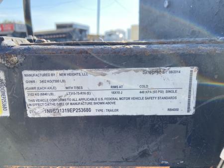 Used 2014 EQUIPTER DUMP TRAILER