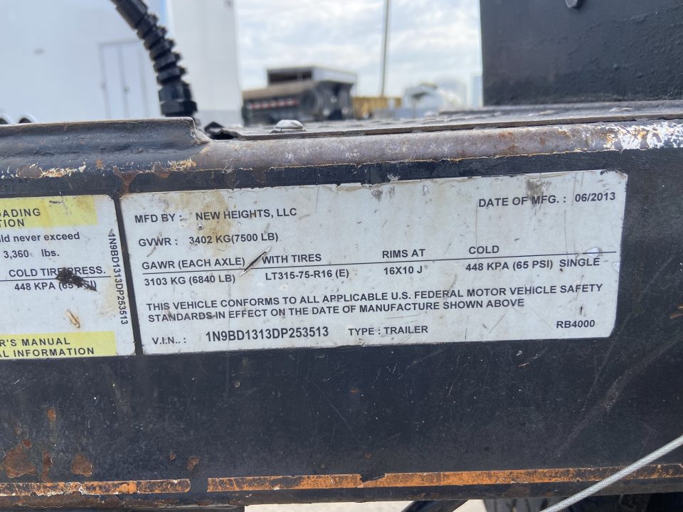 Used 2013 EQUIPTER DUMP TRAILER