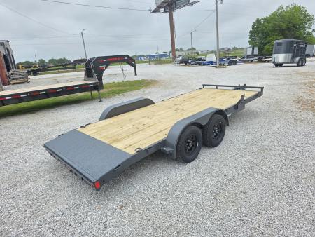 New 2026 Lamar 83X18 TANDEM 7K CAR HAULER W/2' STEEL DOVE & SLIDE OUT RAMPS