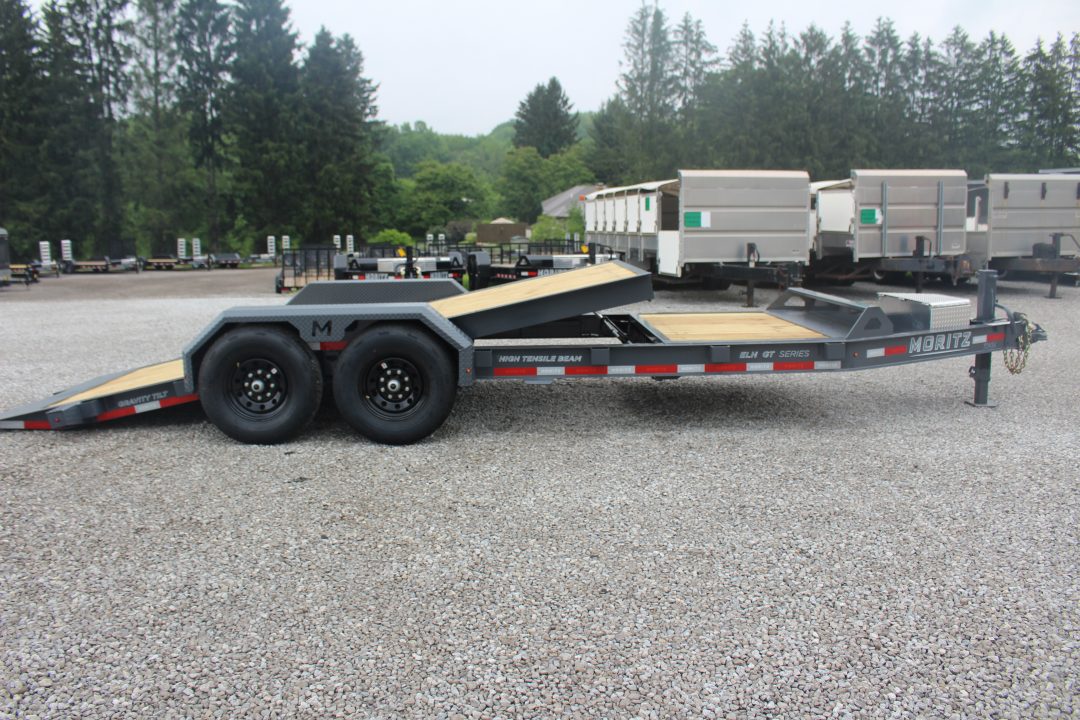 New 2026 Moritz 7' x 16' + 4' Low Pro - Gravity Tilt - Tilt Trailer - 14000# GVW