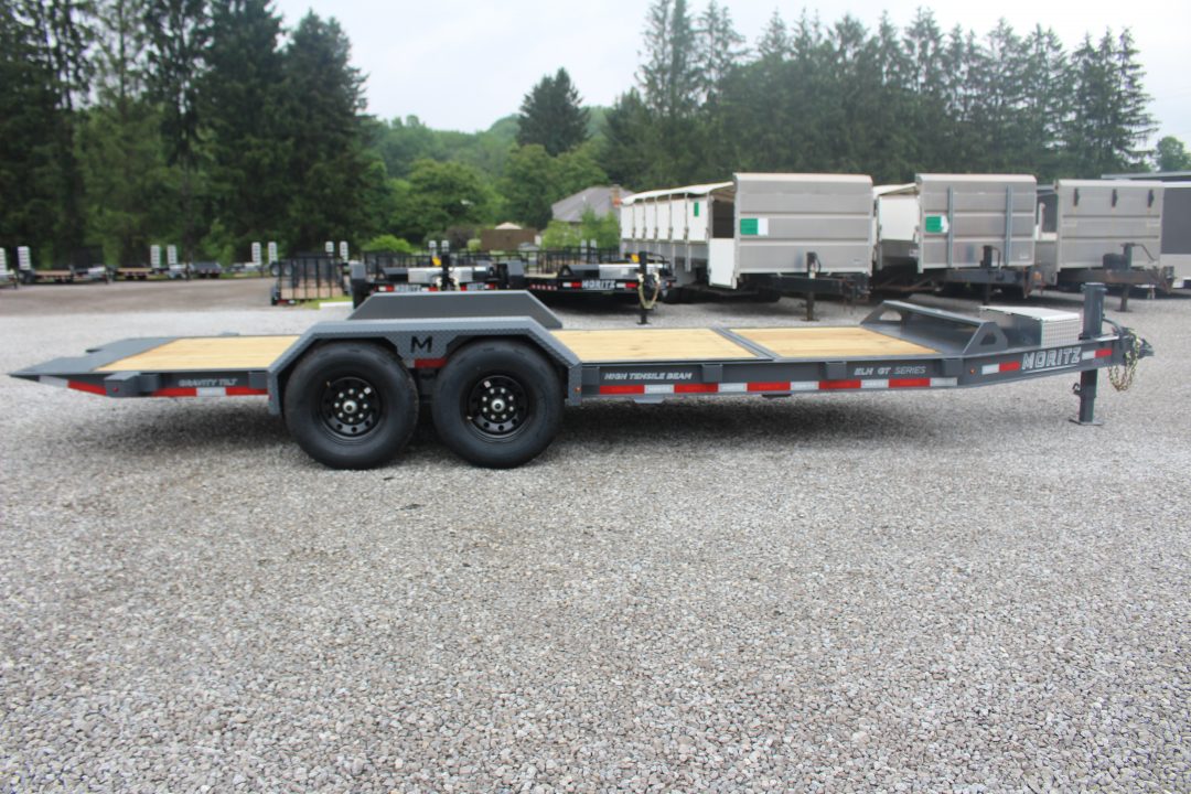 New 2026 Moritz 7' x 16' + 4' Low Pro - Gravity Tilt - Tilt Trailer - 14000# GVW