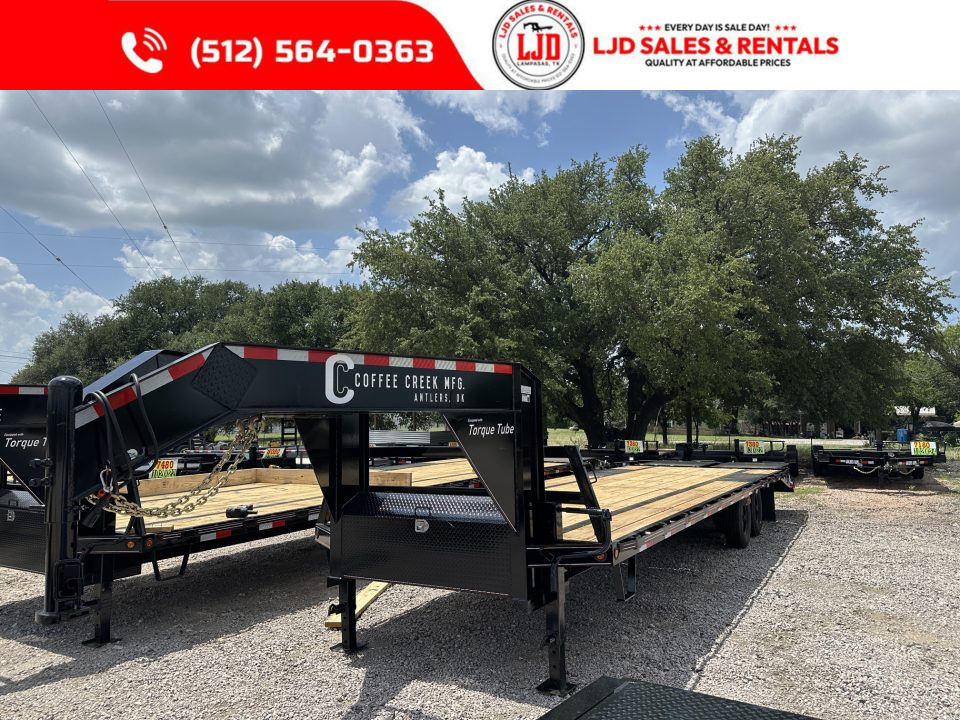 New 2026 Coffee Creek - Gooseneck - Flatbed - 102" X 33' - Deck over Trailer