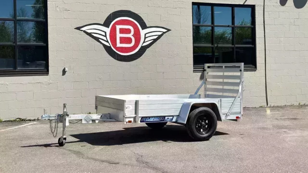 New Aluma 548ES Open Utility Trailer w/ 39" Full Rear Ramp - 12" solid sides!
