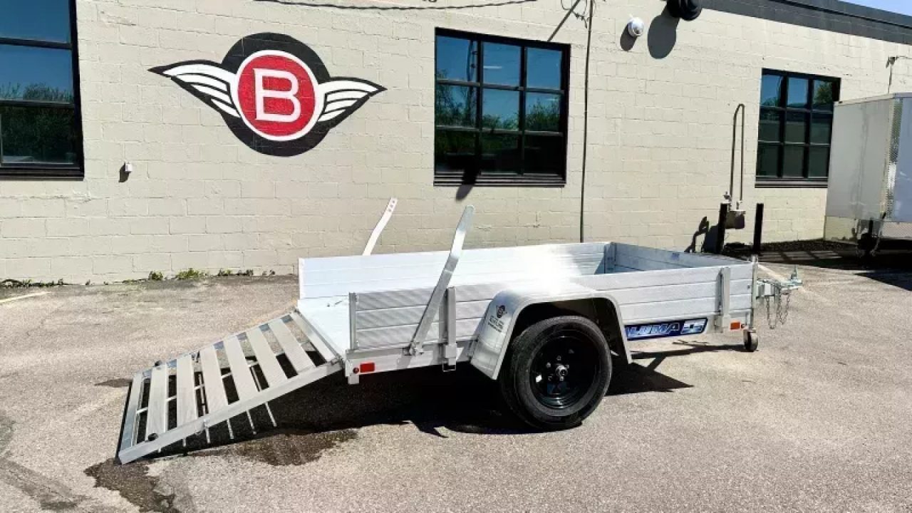 New Aluma 548ES Open Utility Trailer w/ 39" Full Rear Ramp - 12" solid sides!