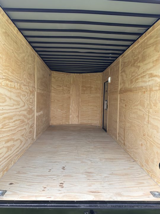 New 2026 Luxe 7x16 Enclosed Trailer- 5200LB Tandem Axle-ROOF RACKS-DOUBLE DOORS-Black Poly-Blackout
