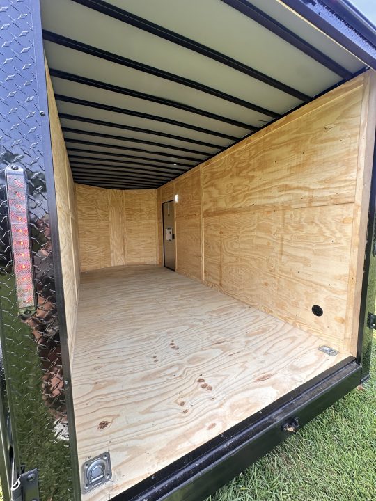New 2026 Luxe 7x16 Enclosed Trailer- 5200LB Tandem Axle-ROOF RACKS-DOUBLE DOORS-Black Poly-Blackout