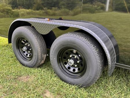 New 2026 Luxe 7x16 Enclosed Trailer- 5200LB Tandem Axle-ROOF RACKS-DOUBLE DOORS-Black Poly-Blackout