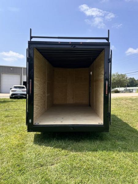 New 2026 Luxe 7x16 Enclosed Trailer- 5200LB Tandem Axle-ROOF RACKS-DOUBLE DOORS-Black Poly-Blackout